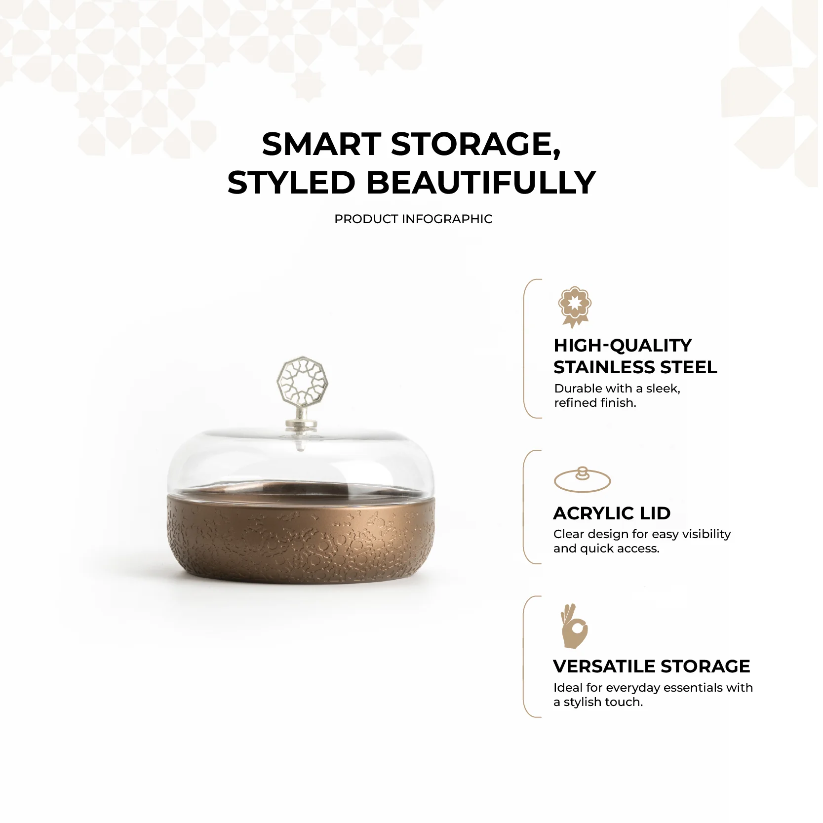 Nourhan - Medium Canister - Bronze & Silver - Image 3