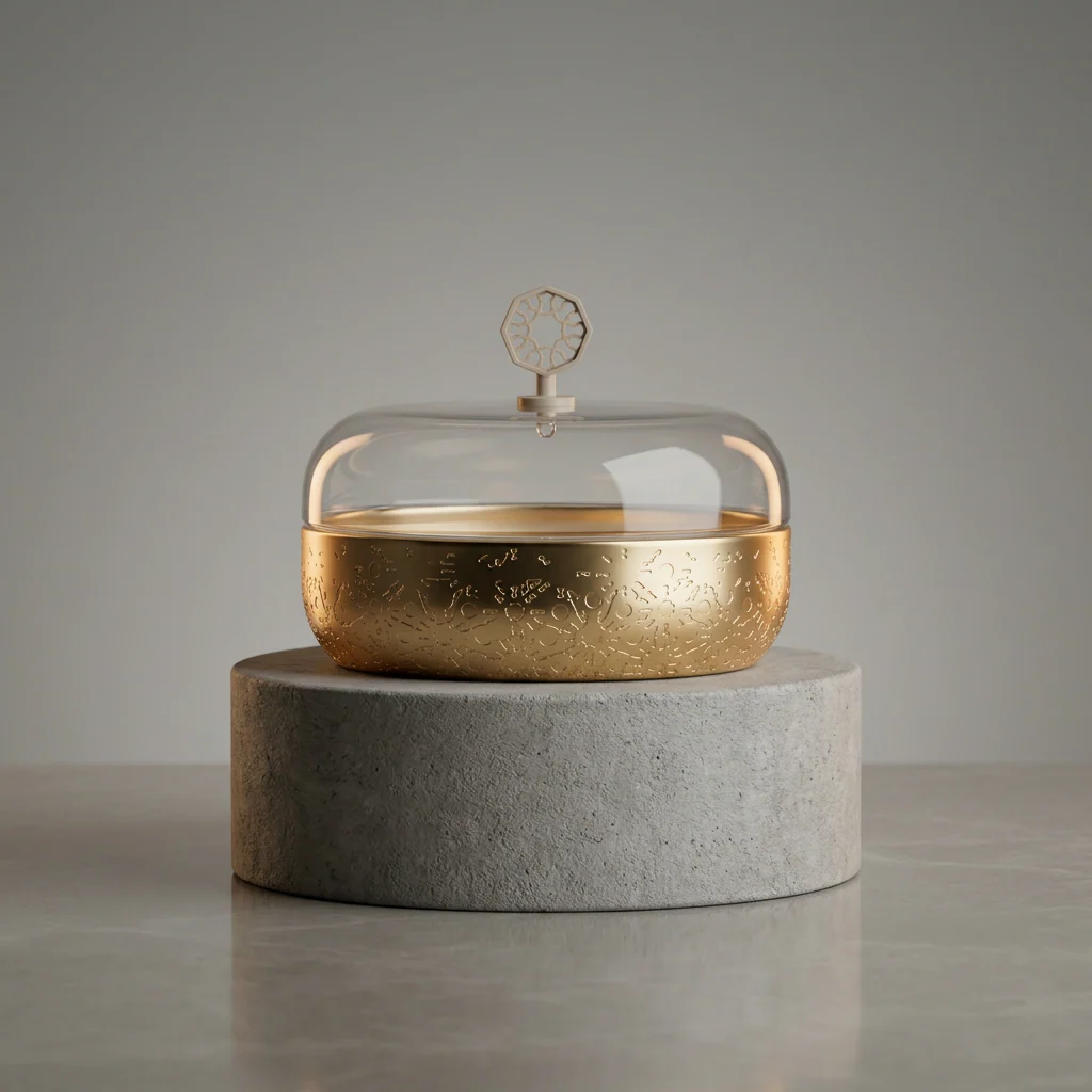 Nourhan - Medium Canister - Gold & Beige - Image 3