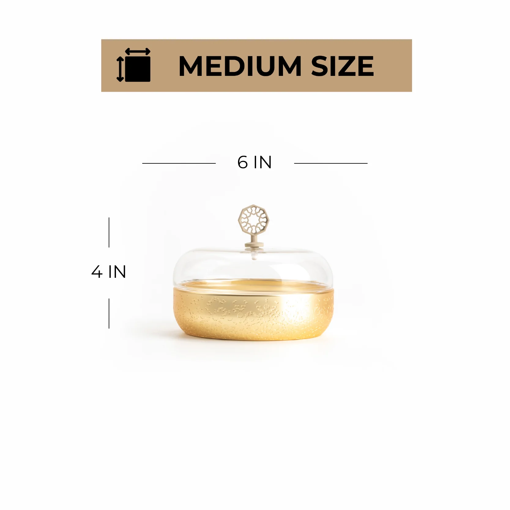 Nourhan - Medium Canister - Gold & Beige - Image 4
