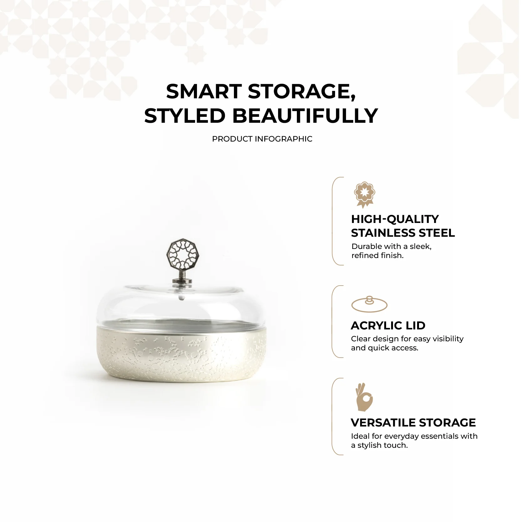 Nourhan - Medium Canister - Silver - Image 3