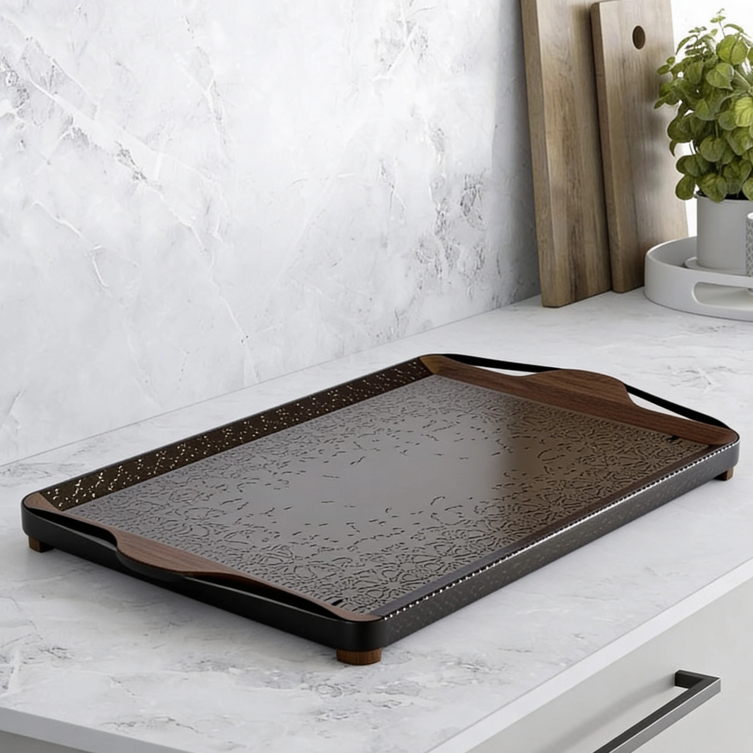 Nourhan- Serving Tray - Back walnut - Image 6
