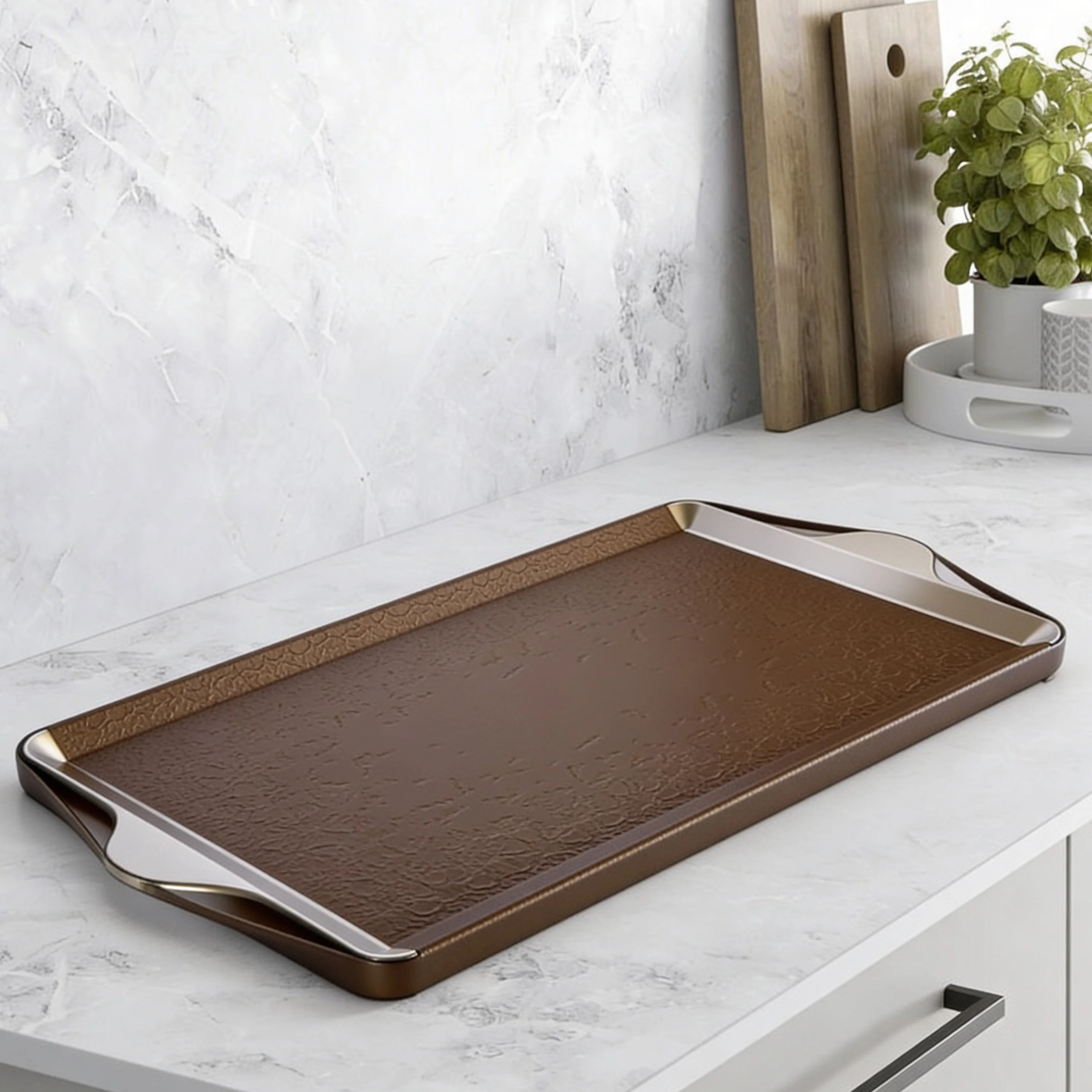 Nourhan- Serving Tray - Bronze & Silver - Image 7