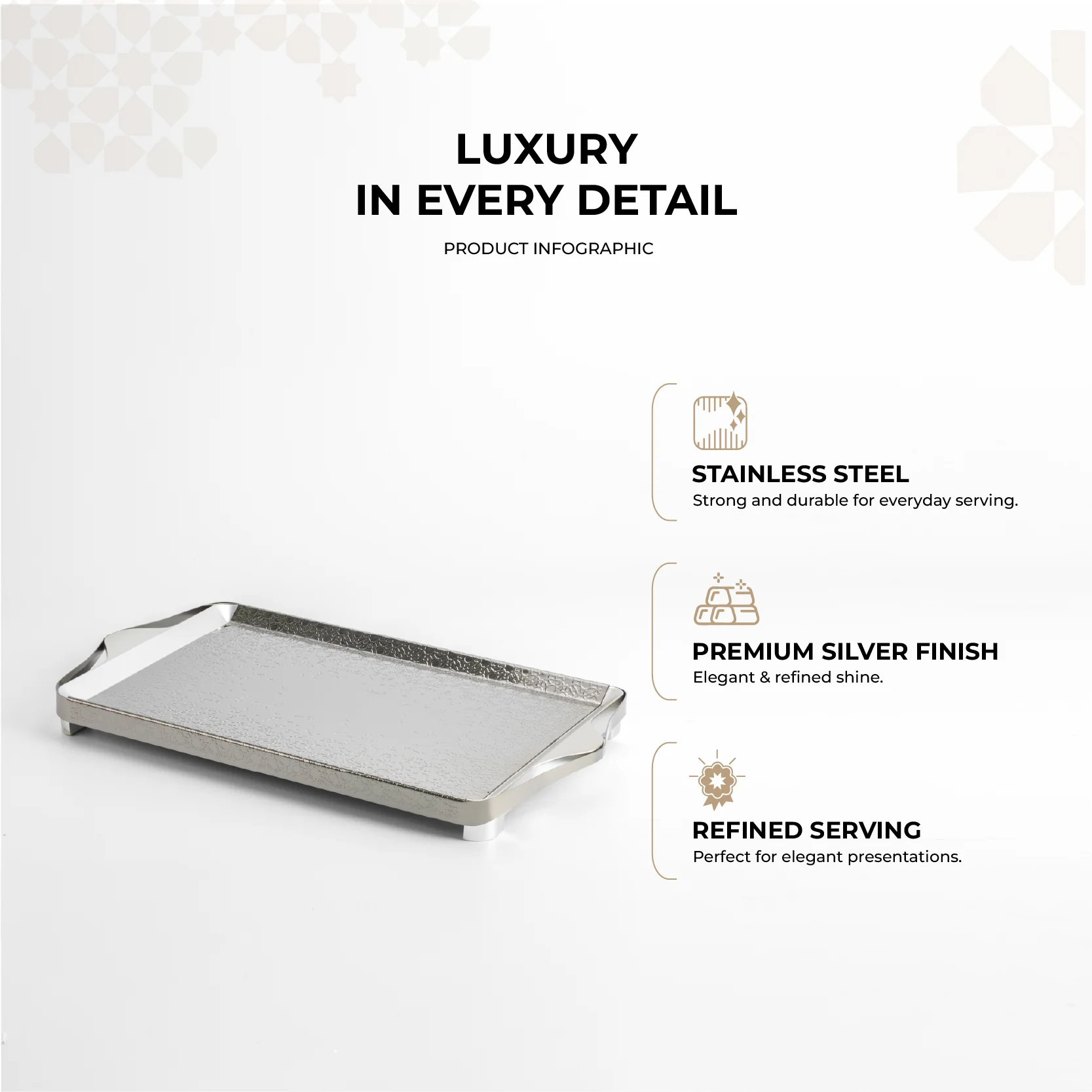 Nourhan- Serving Tray - silver - Image 3