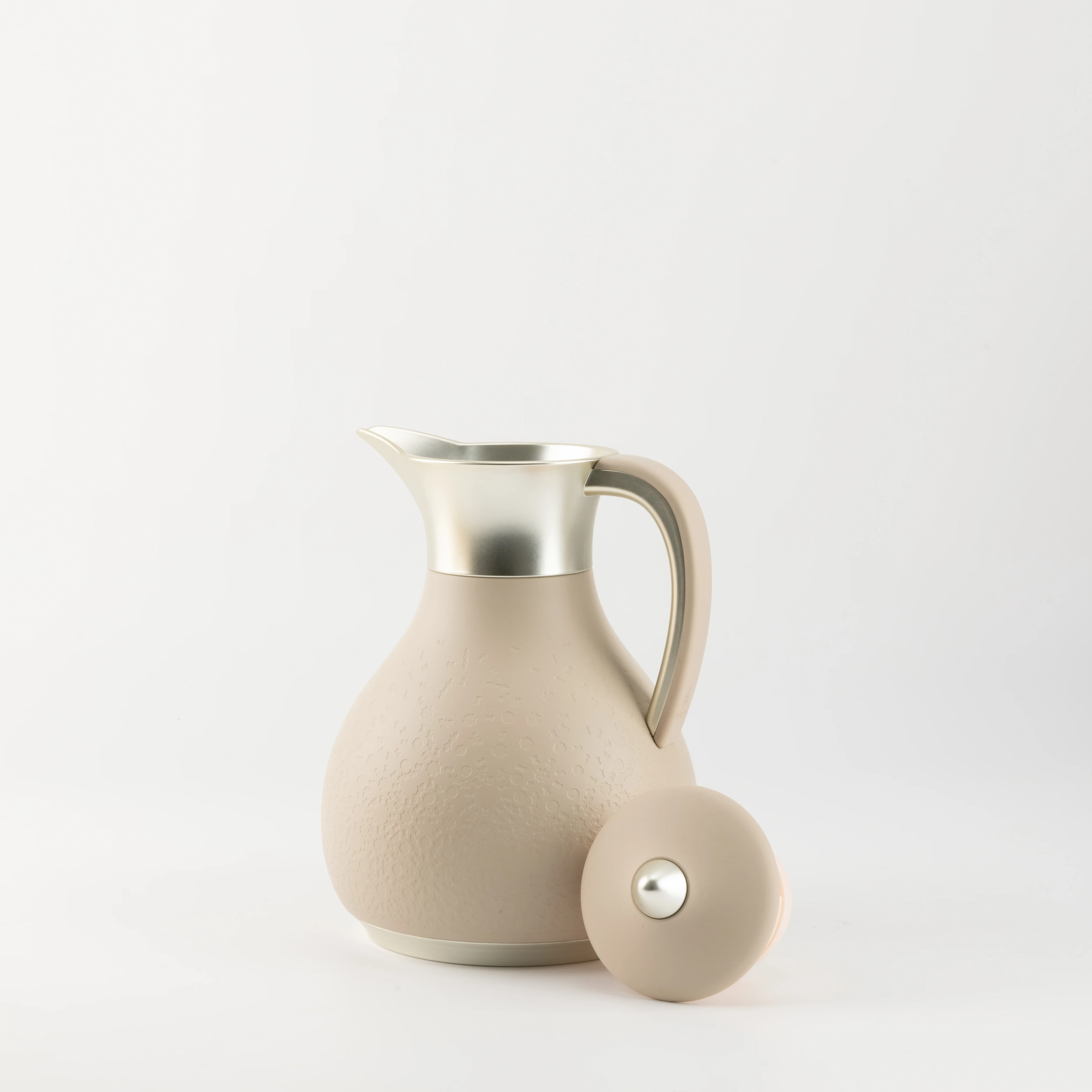 Nourhan - Vacuum Flask/Thermos - Beige & Matt Silver - Image 8