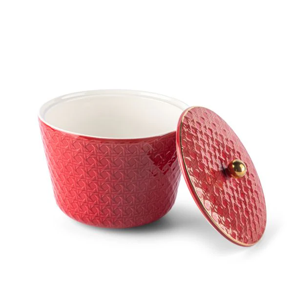 Rattan- Large Date Bowl- Red & Gold - Image 4
