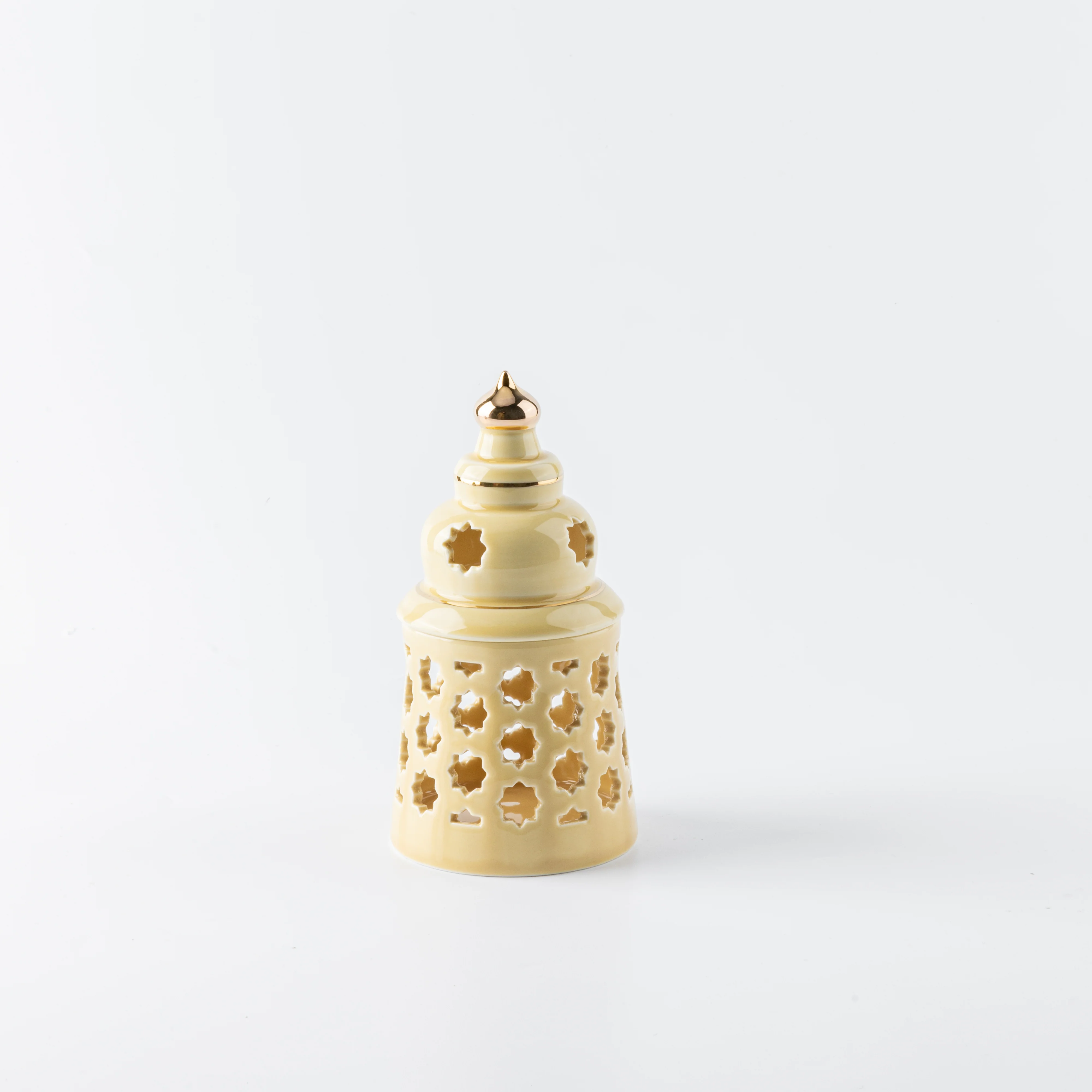 Rosette - Small Candle Holder - Ivory & Gold - Image 3