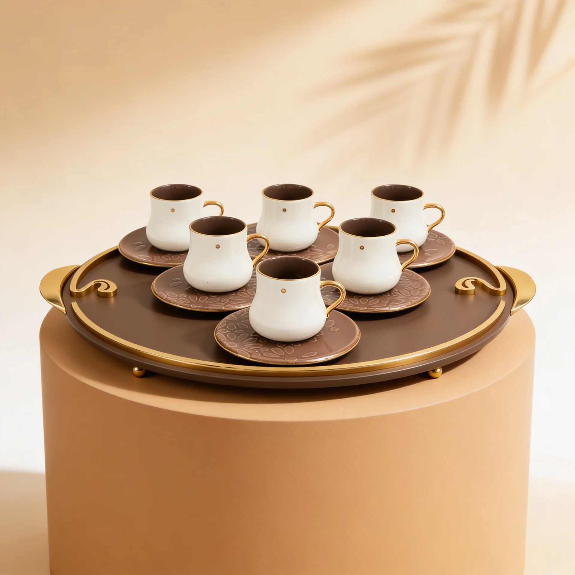 The Coffee Serving Set - Brown & Gold - Image 2