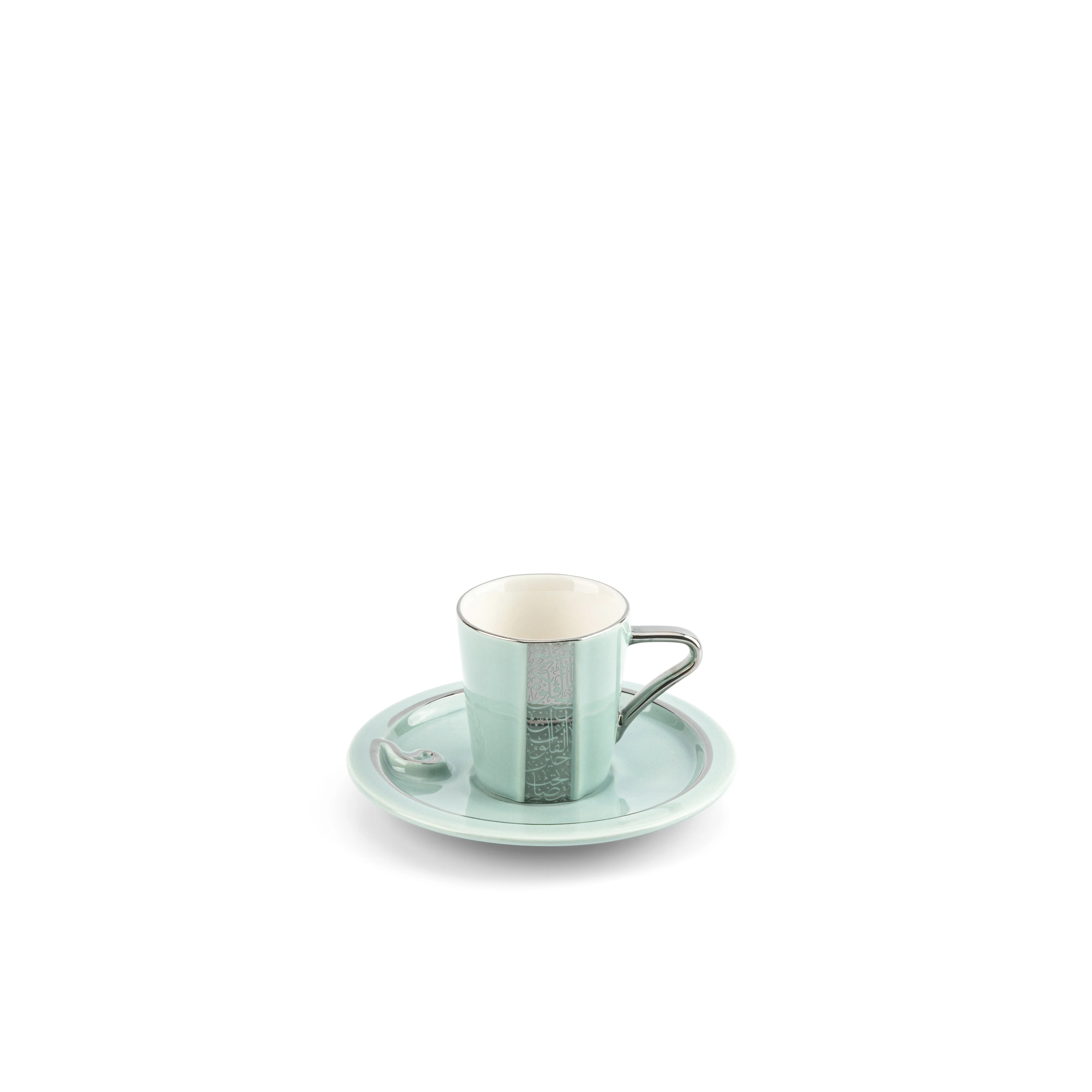 The Noor Luxury Coffee Duo (Set of 2)-Blue & Silver - Image 3