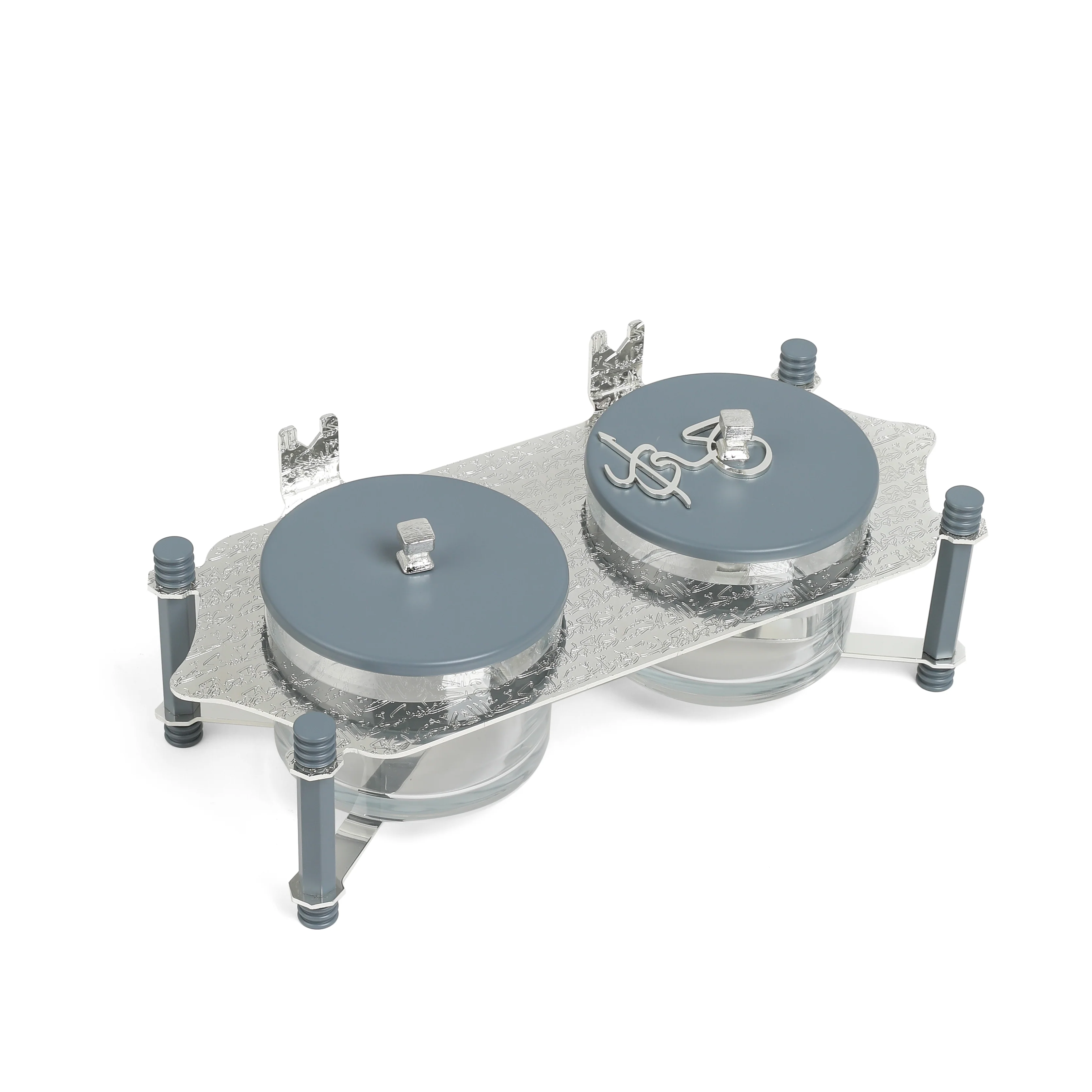 The Refined Medium Serving Set – Haze Blue & Silver - Image 3