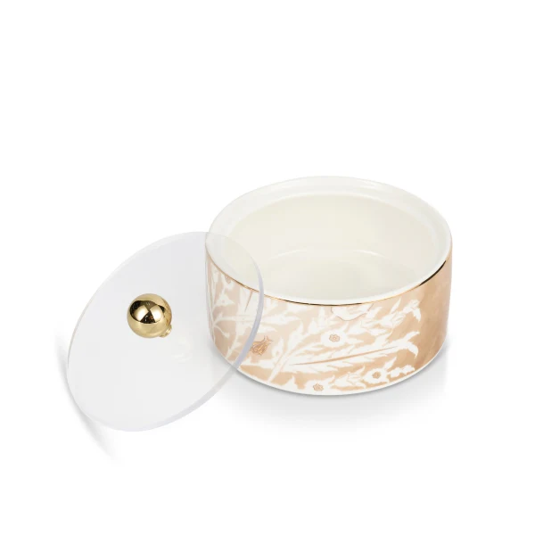 Tolipa - Small Decorative Canister- Brown & Gold - Image 3