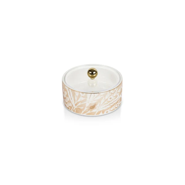 Tolipa - Small Decorative Canister- Brown & Gold - Image 4