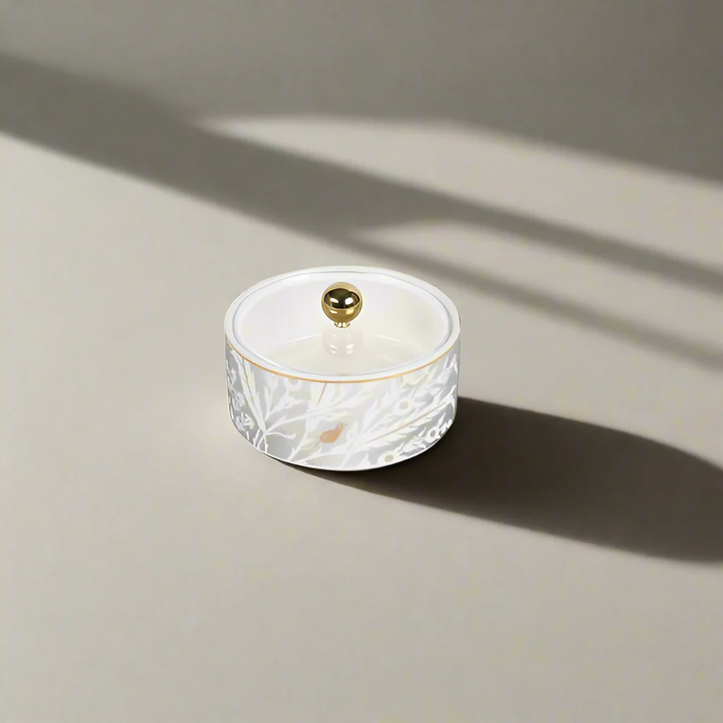 Tolipa - Small Decorative Canister- Grey & Gold - Image 2