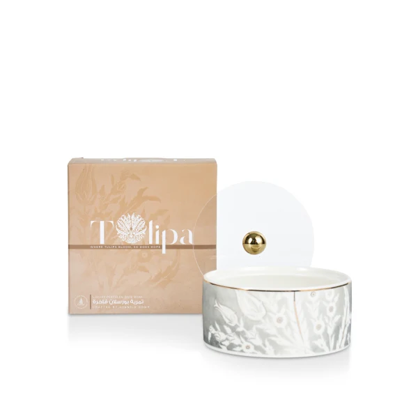 Tolipa - Small Decorative Canister- Grey & Gold - Image 6