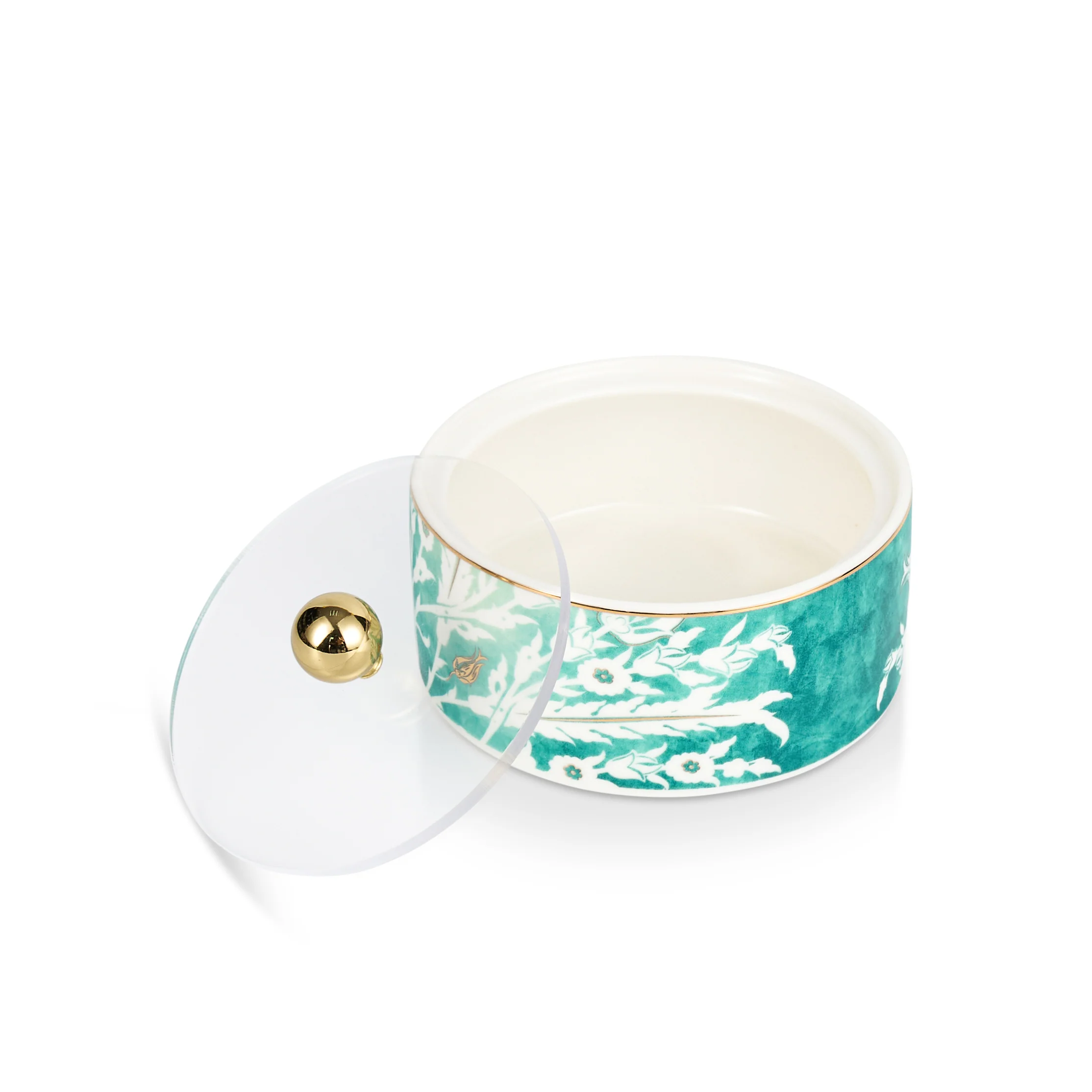 Tolipa - Small Decorative Canister - Green & Gold - Image 3