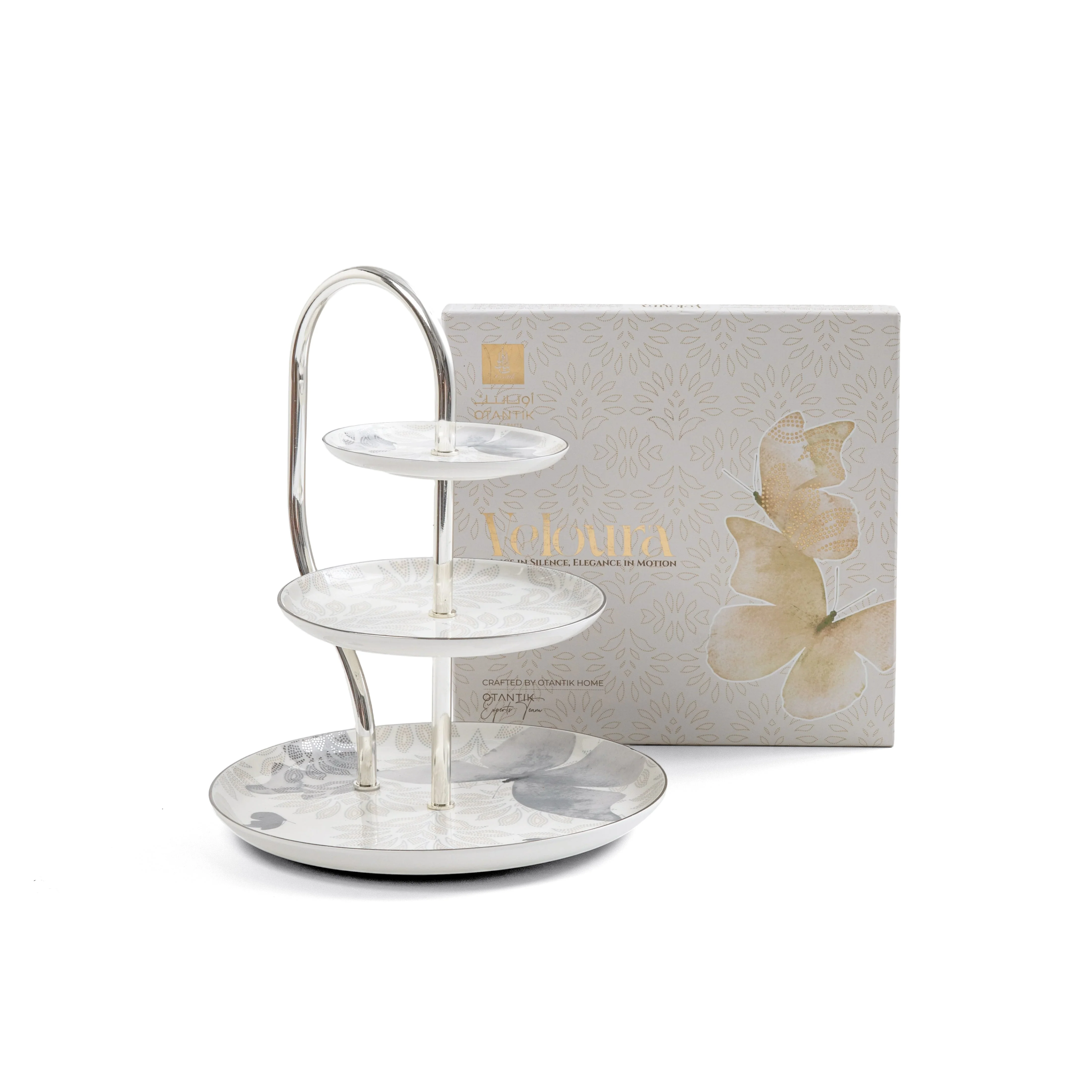 Veloura - 3 Tier Plate - Grey & Silver - Image 4