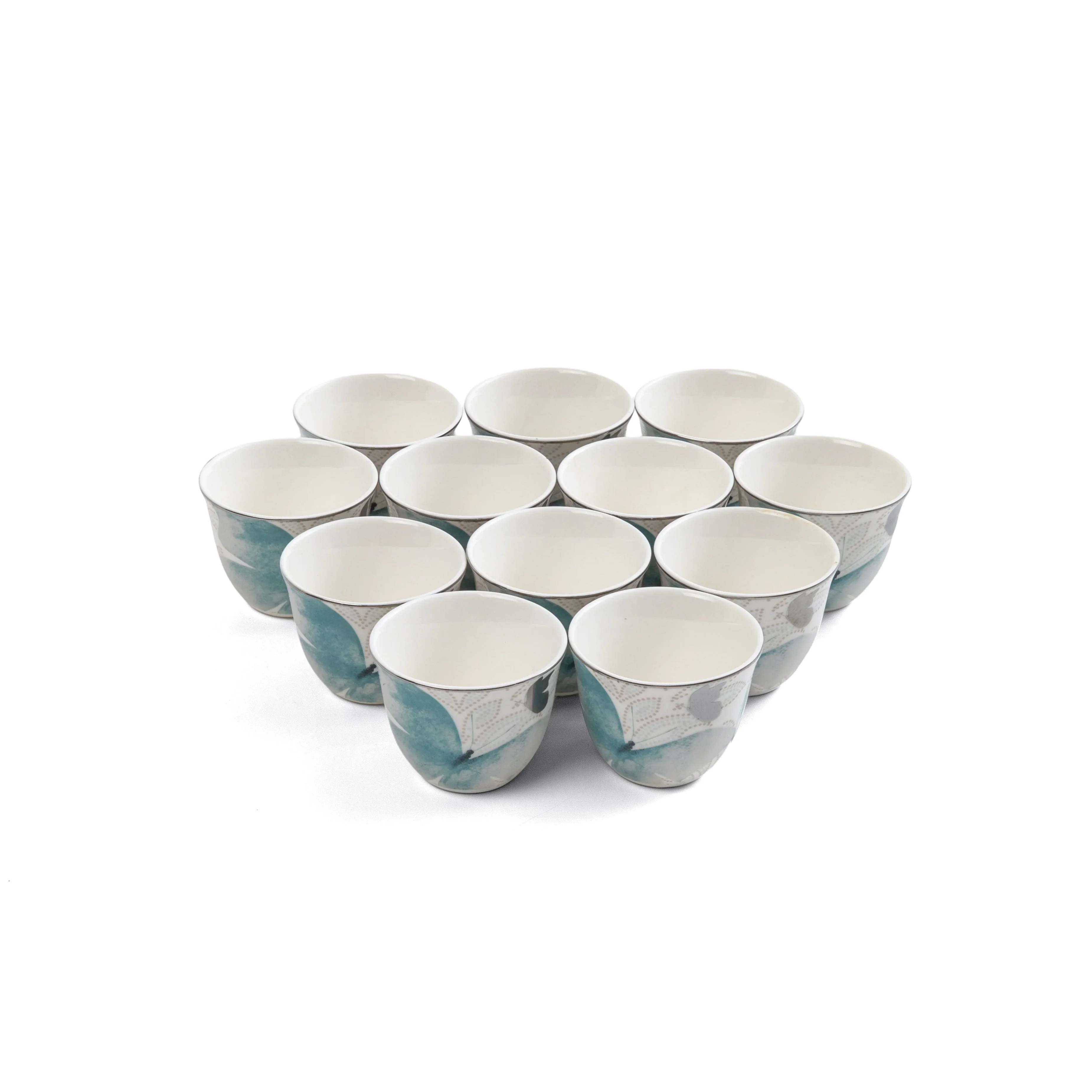 Veloura - Arabic Coffee Cups Set (12-Pc) - Blue & Silver - Image 3