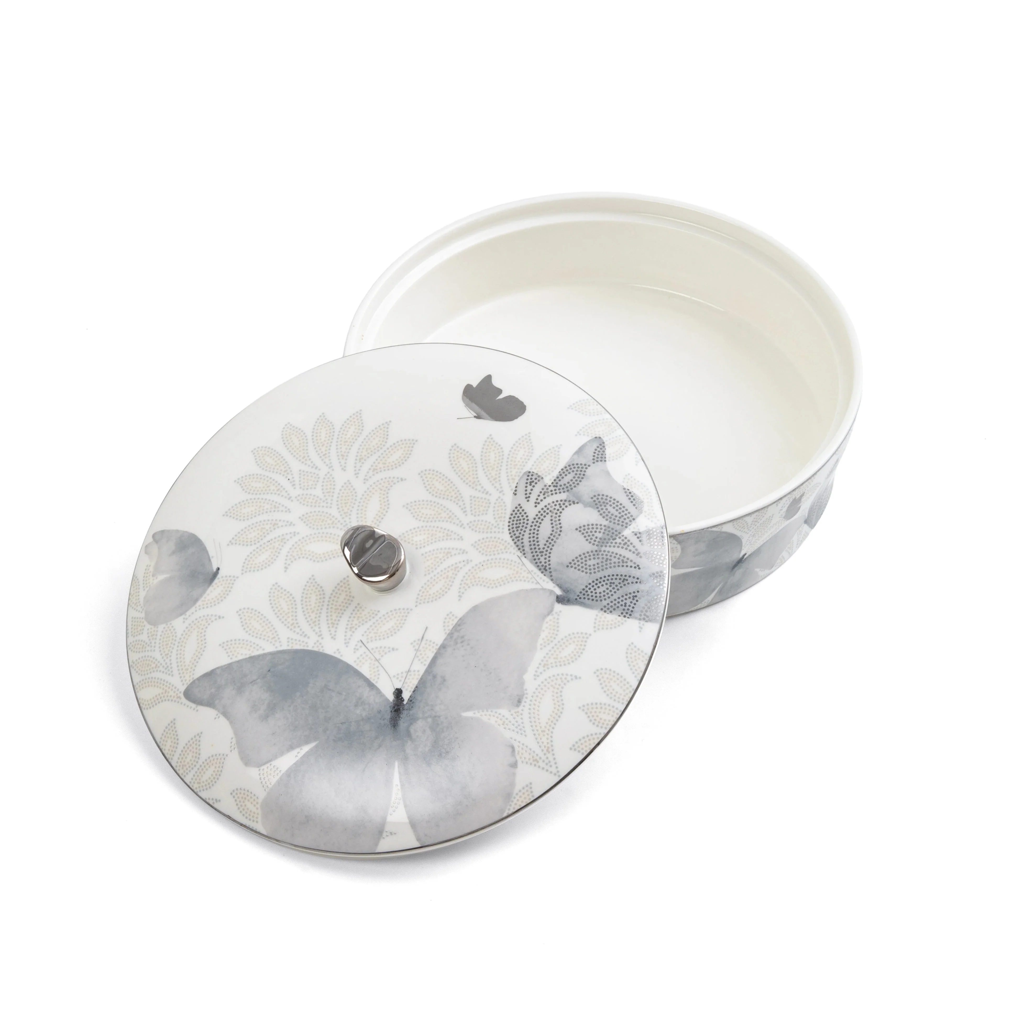 Veloura - Large Decorative Canister - Grey & Silver - Image 2