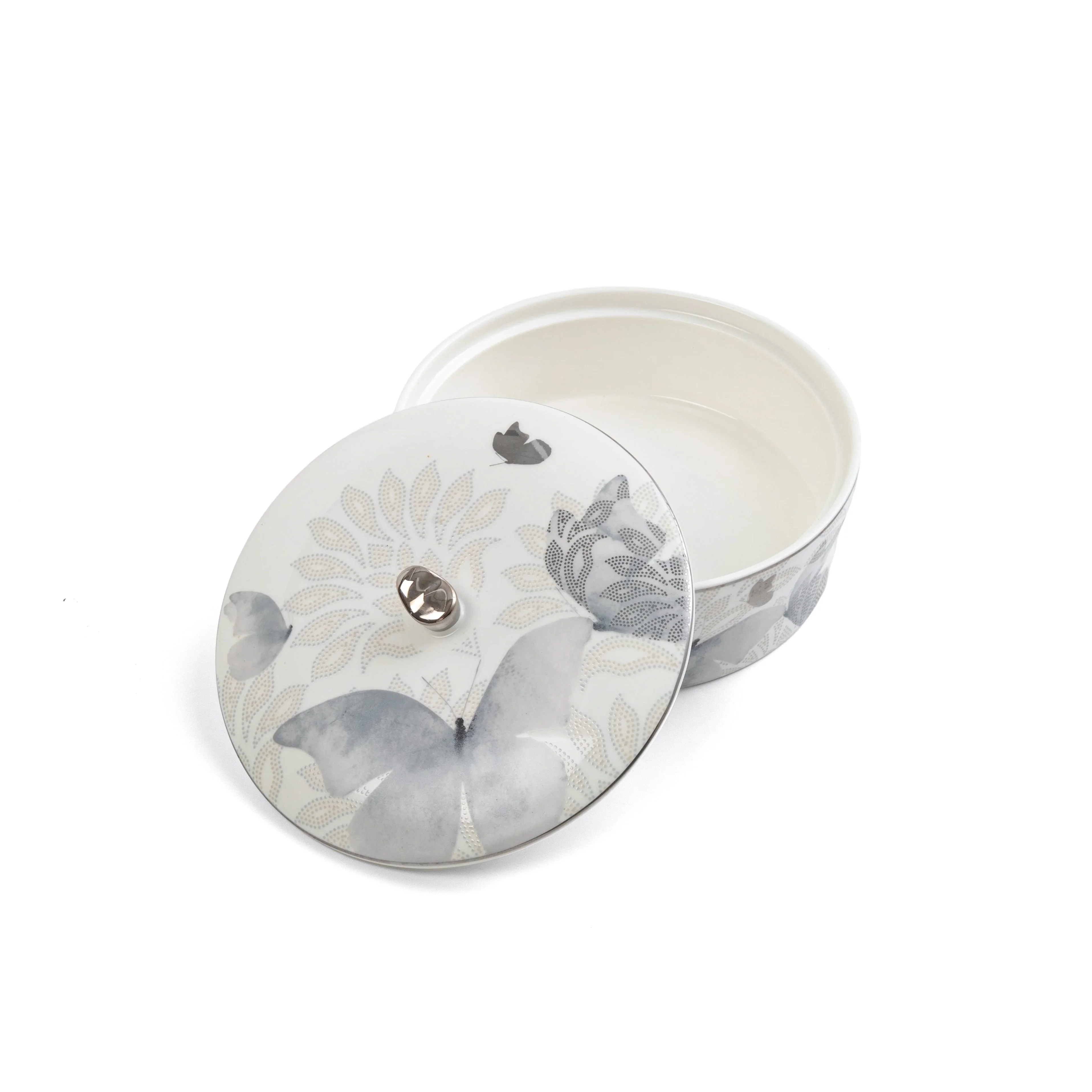 Veloura - Medium Decorative Canister - Grey & Silver - Image 2