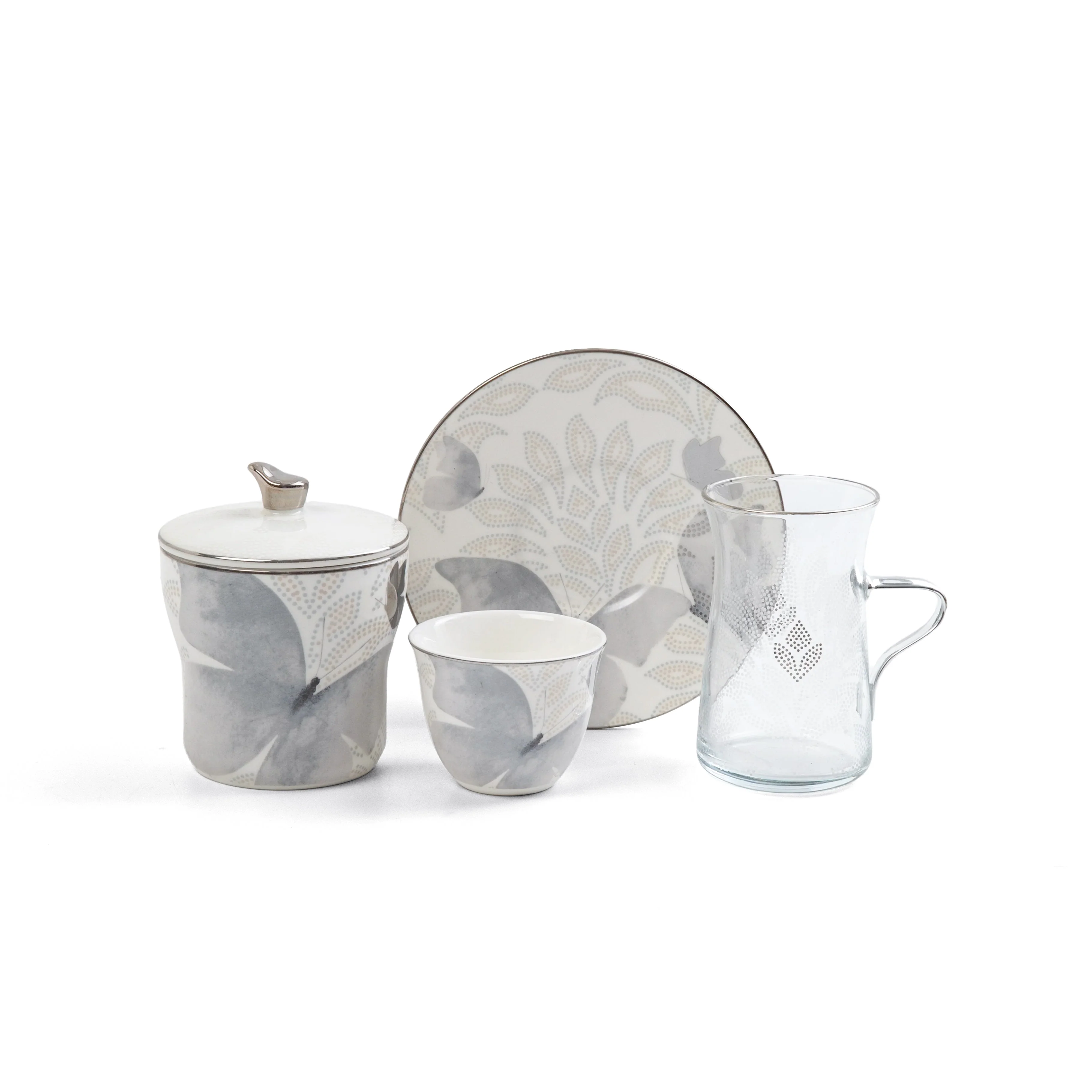Veloura - Tea Set (19-Pc) - Grey & Silver - Image 3