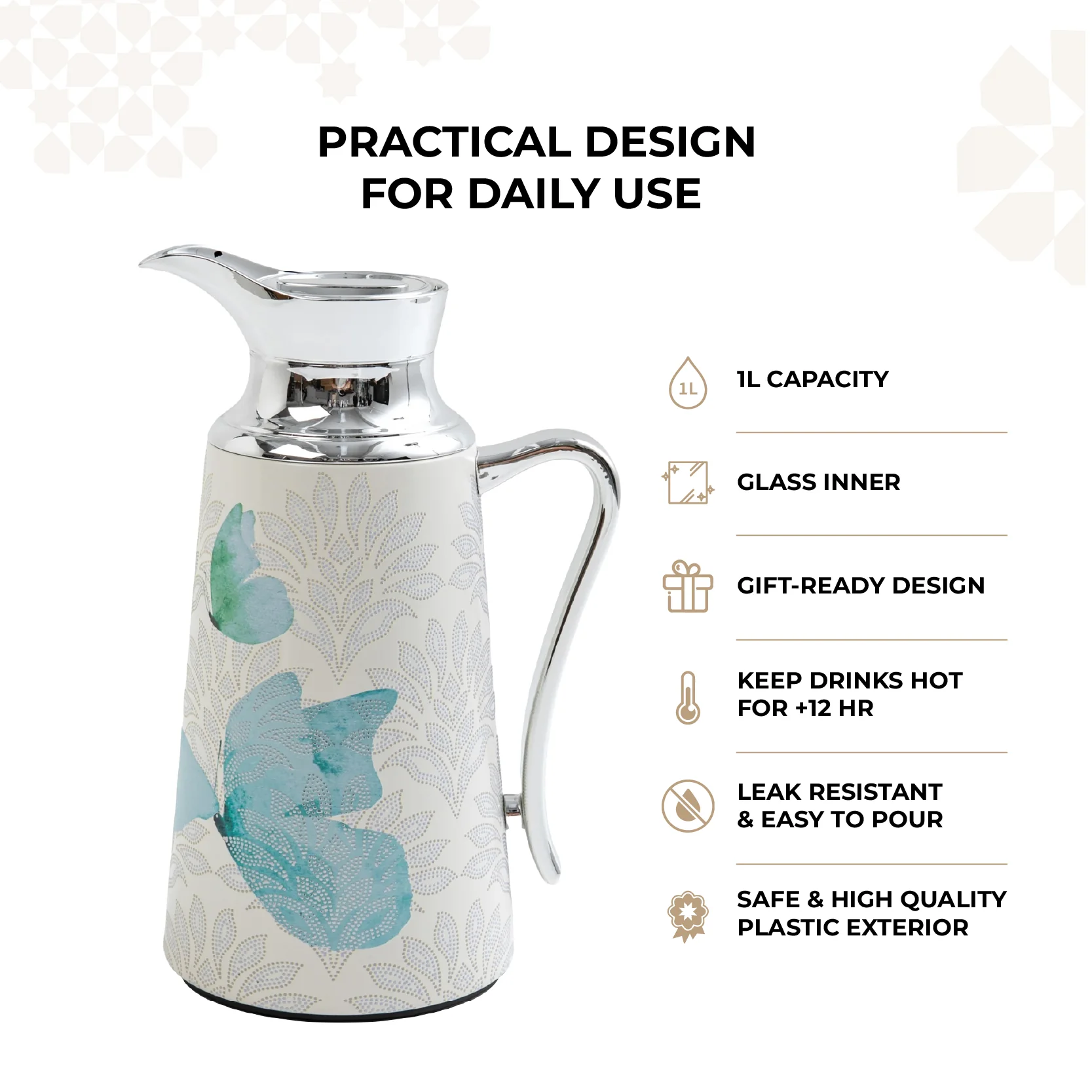 Veloura - Vacuum Flask / Thermos - Blue & Silver - Image 3