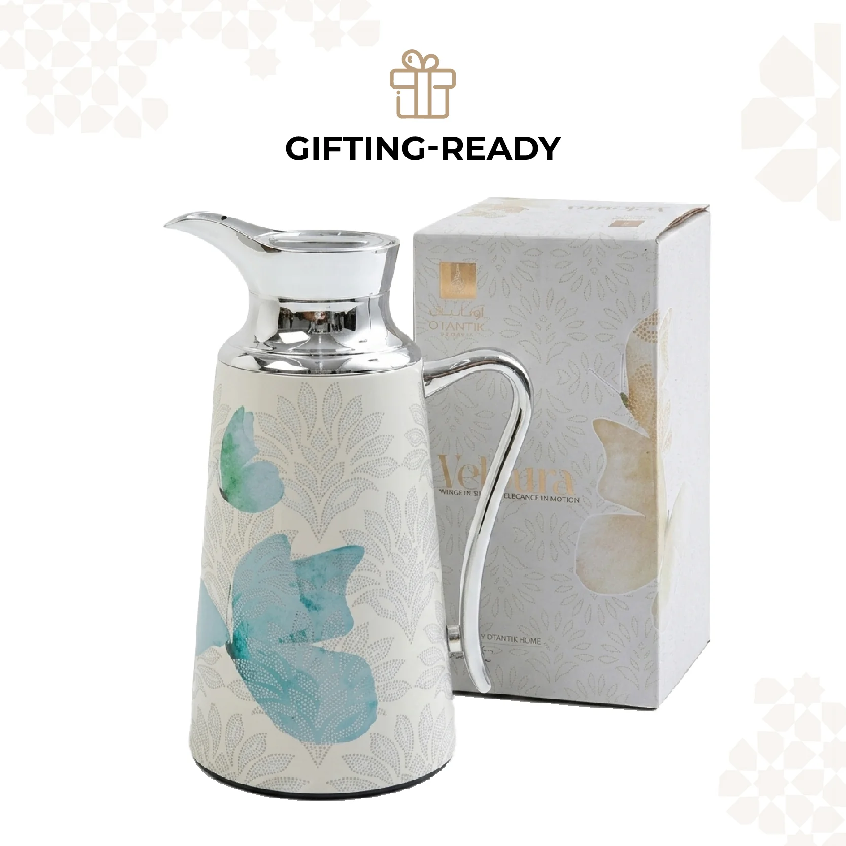 Veloura - Vacuum Flask / Thermos - Blue & Silver - Image 7
