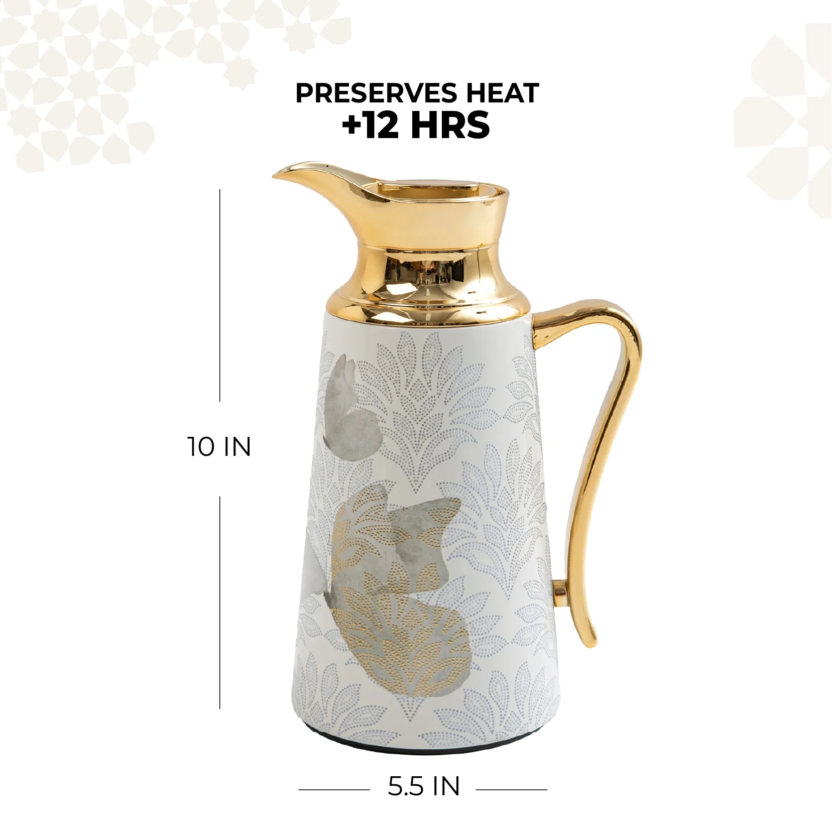 Veloura - Vacuum Flask / Thermos - Brown & Gold - Image 4